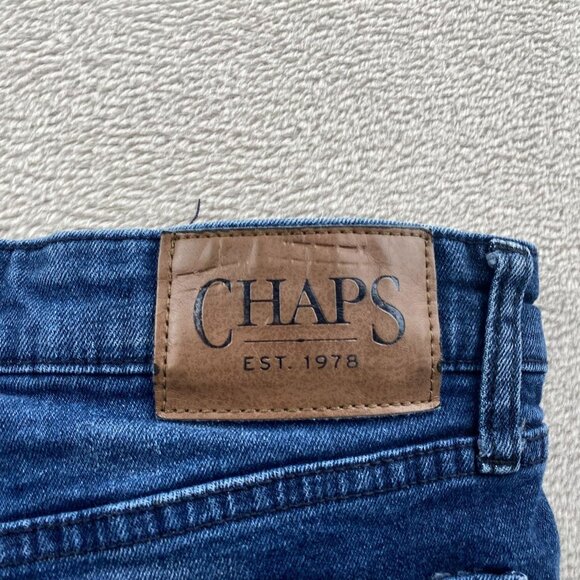 Chaps Men Jeans Size 32x30 Straight Fit Classic Blue Denim Casual Cotton Stretch - Picture 14 of 16